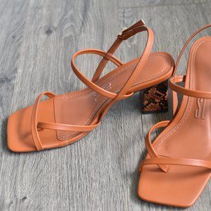 Leather High Heels Sandals